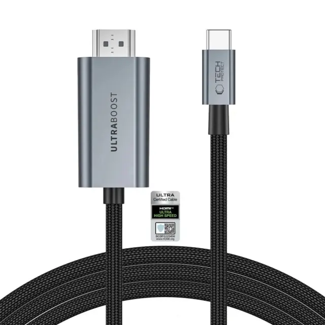 Tech-Protect® Ultraboost Καλώδιο USB-C σε HDMI 2.1 8K 60HZ 2m- Iron Grey