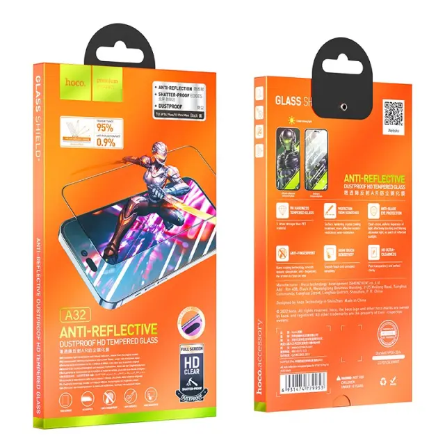Tempered Glass Hoco A32 Anti Reflective Dustproof 0.33mm για Apple iPhone 14 Plus/ iPhone 13 Pro Max Μαύρο 2