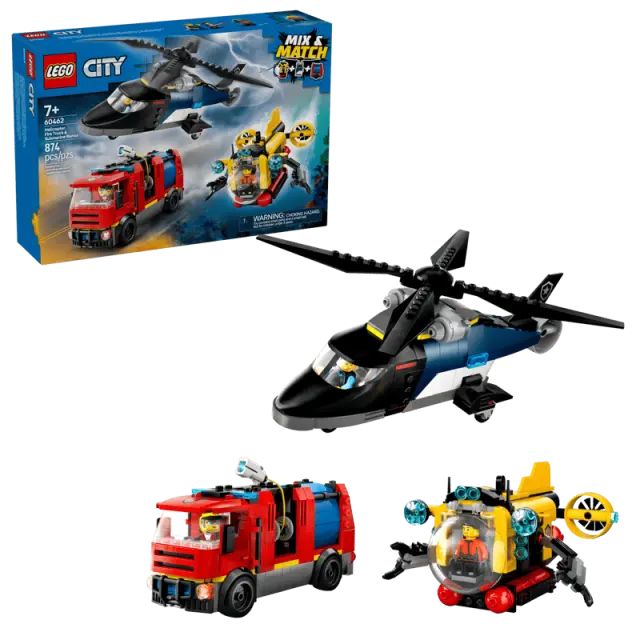 Lego City Combination Set With Helicopter Fire Truck And Submarine (60462) (LGO60462) 2