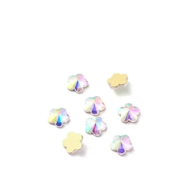 Glass Rhinestone για Κόλλα Crystal AB Flower 6mm - 15τεμ