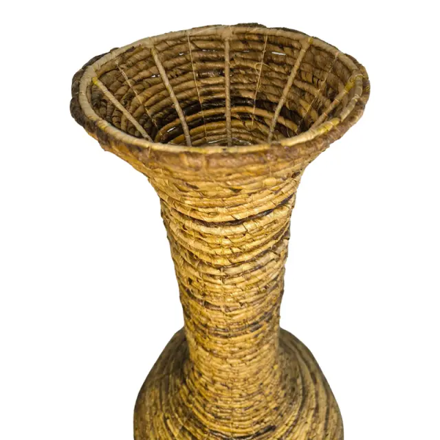 Διακοσμητικό βάζο Strail Inart banana rope σε φυσική απόχρωση Φ40x100εκ 2