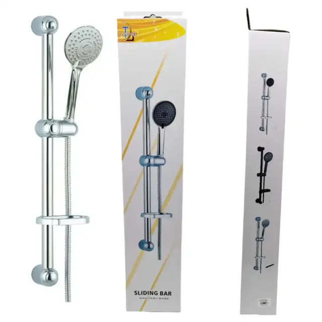 Στήλη Ντους Μπάνιου 60cm Sliding Bar Χρωμέ με Τηλέφωνο & Ρυθμιζόμενη Βάση Τοίχου