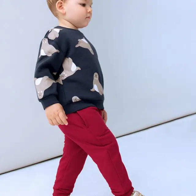 Baby 6 μηνών έως 4 ετών Παντελόνι σπορ βασικό κόκκινο