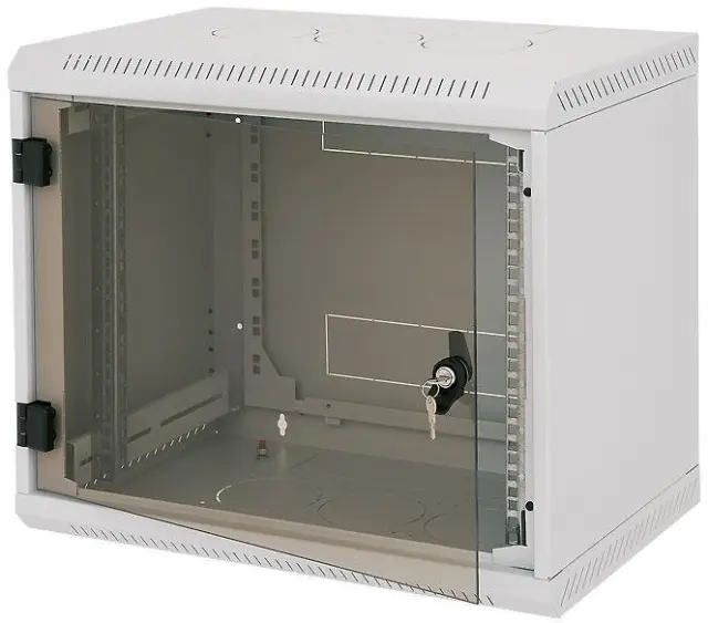 Triton 19" single-section rack 6U/400mm glass door, grey
