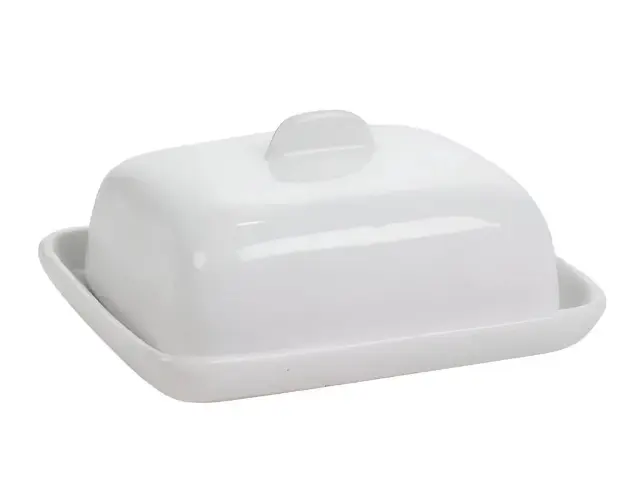 Δοχείο βουτύρου Excellent Houseware από πορσελάνη, με καπάκι και διαστάσεις 9.3x7.5x5cm - White 795880120 3
