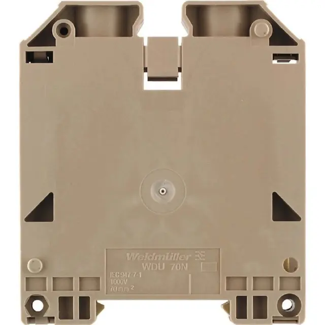 Feed-through terminal block, Screw connection, dark beige, 70 mm², 192 A, 1000 V, Number of connections: 2