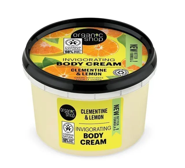 Οrganic Shop Αναζωογονητική Κρέμα Σώματος με Κλημεντίνη και Λεμόνι 250 ml