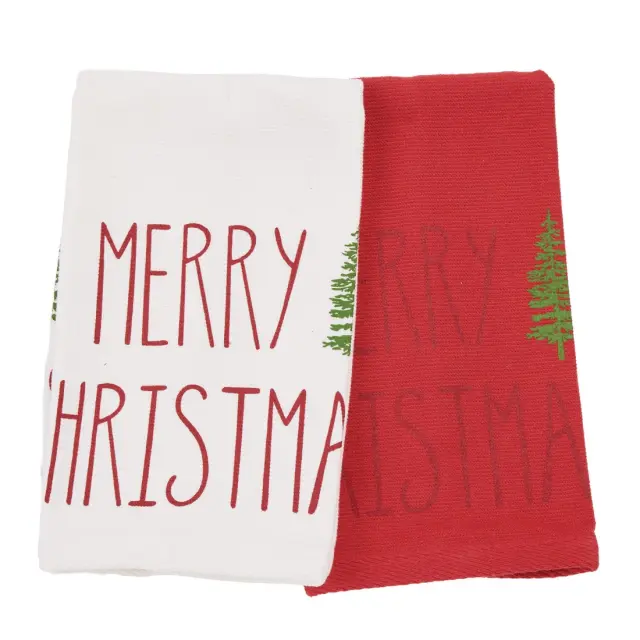Πετσέτες Κουζίνας Σετ 2 Τεμ 30x50 Christmas Das Home 0816 Red-White 100% βαμβακερό