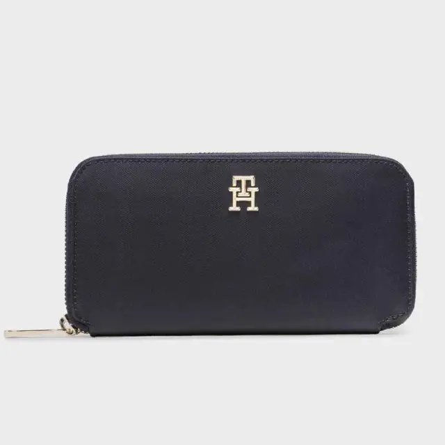 Tommy Hilfiger - Γυναικείο Πορτοφόλι Large Textured Monogram AW0AW14630-DW6 Μπλε Σκούρο
