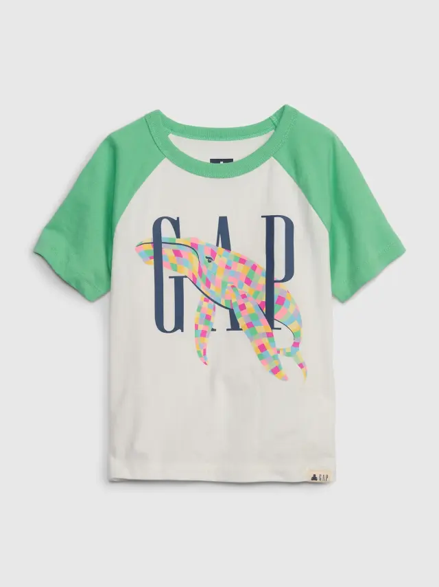Άσπρη Νηπιακή Mix and Match Gap Logo Raglan Μπλούζα new off white - 12-18M