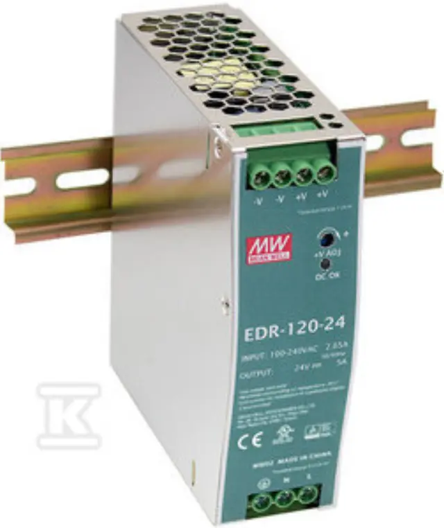 AC-DC Industrial DIN rail power supply; Output 12V at 10A; metal case 120W