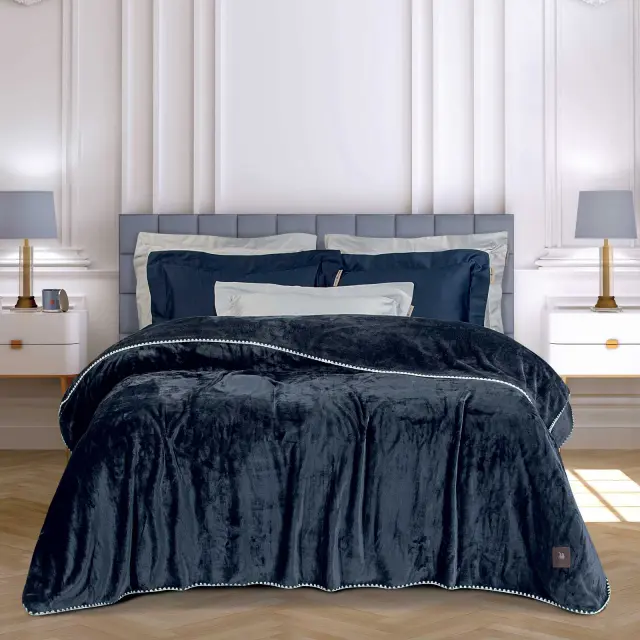 Κουβέρτα 170x240 Μονή 320gsm Fleece Essential Greenwich Polo Club 4442 Royal Blue 100% Πολυέστερ