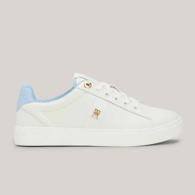 Tommy Hilfiger – Δερμάτινα Γυναικεία Sneakers FW0FW07999-0F6 Εκρού Μπλε - 39