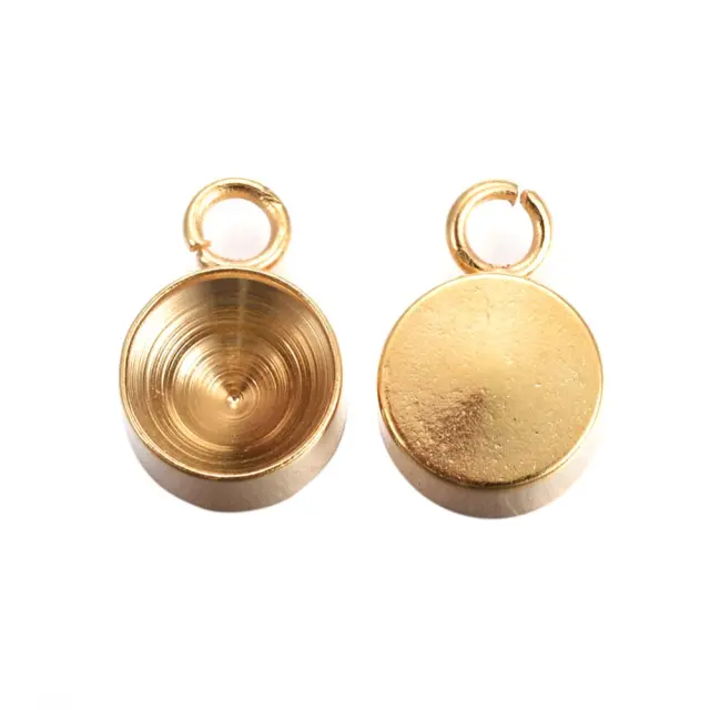 Καστόνι για 4mm Ανοξείδωτο Ατσάλι 304 Golden - 8x5x3mm - 5τεμ