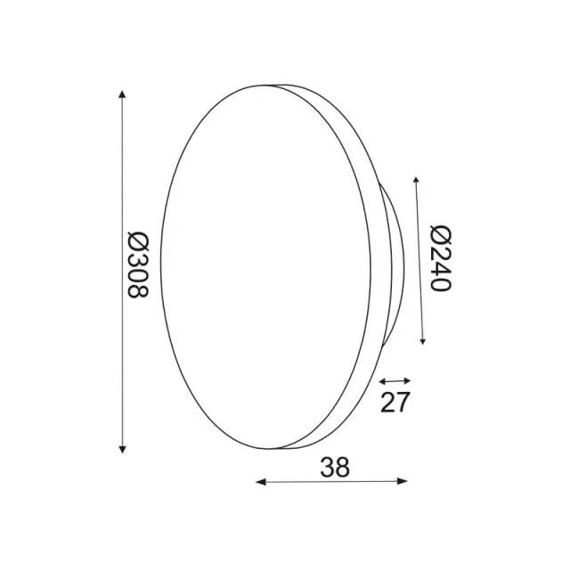 ECLIPSE-ΦΩΤΙΣΤΙΚΟ ΕΠΙΤΟΙΧΟ/ΟΡΟΦΗΣ ΟΡΕΙΧΑΛΚΙΝΟ MDF LED SMD 15W 3000Κ 1200LM IP20 ΚΥΚΛΟΣ Φ30ΧΗ3,6CM / ZM1715LEDWG 2
