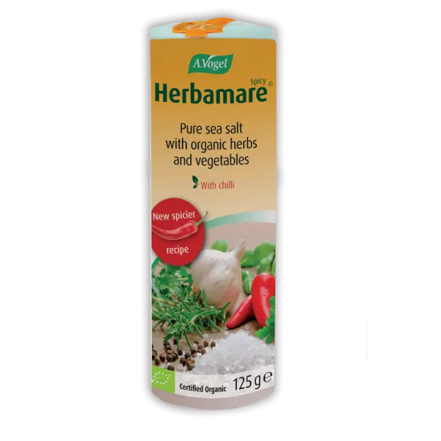 A.VOGEL Herbamare Spicy Θαλασσινό Αλάτι με Τσίλι, Λαχανικά, Βότανα και Φύκη του Ωκεανού 125gr