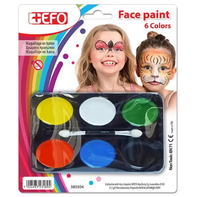 Χρώματα Προσώπου +Efo Palette 6 χρώματα 380304