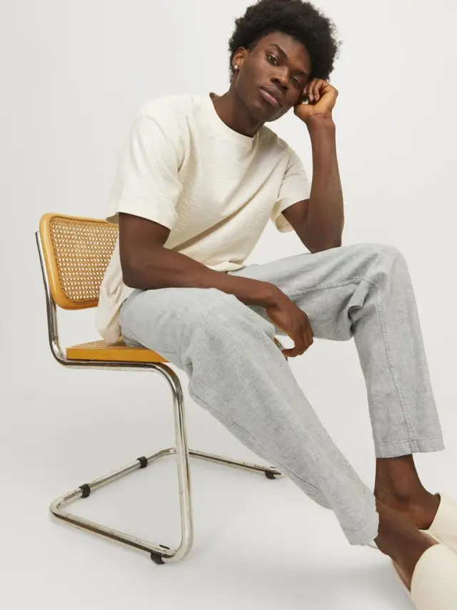 JPSTBILL JJCAIRO TAPERED LINEN BLEND agave green - 34 , 32 2