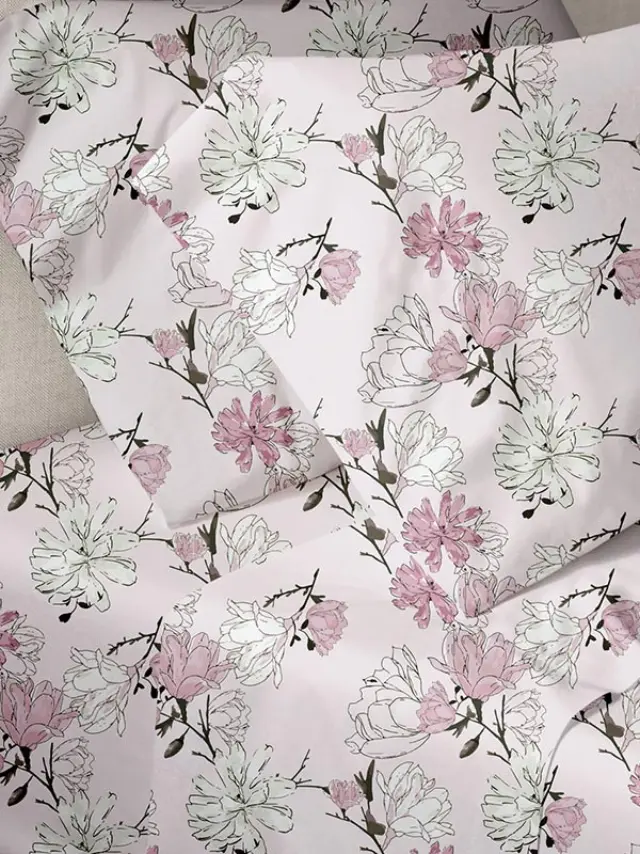 Σετ Σεντόνια Menta Εμπριμέ 070 Pink Μονο (160x250) Sunshine