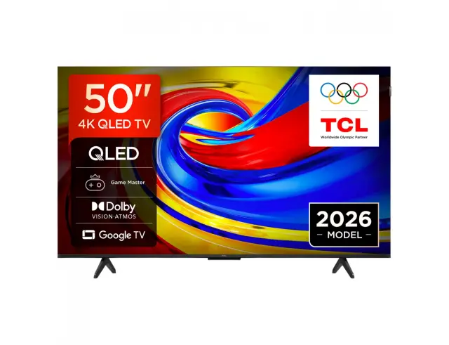 Smart TV 50'' TCL 50P7L Premium QLED - Ανάλυση 4K UHD (3840 x 2160) - AI - Dolby Vision & Atmos - HDR10+ - Δέκτες DVB-T/T2, DVB-C, DVB-S/S2 - 3x HDMI, 2x USB, Wi-Fi, Bluetooth 50P7L