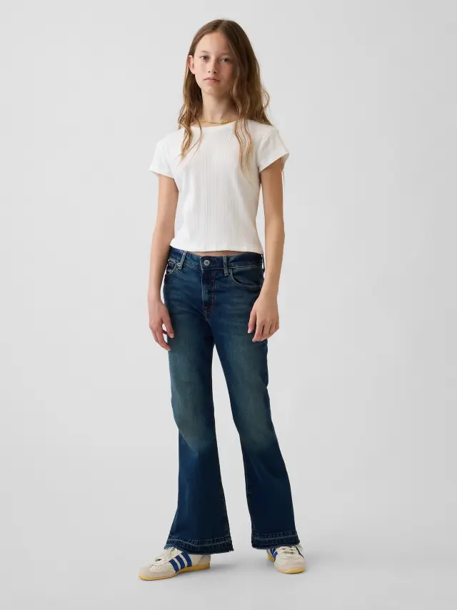 Μπλε Παιδικό High Rise Flare Jean Παντελόνι Dark wash