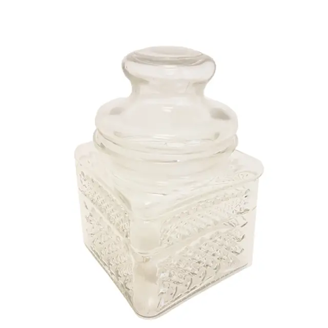 Γυάλα Τετράγωνη Με Καπάκι Vintage 500ml Γυαλί 9x9x14cm