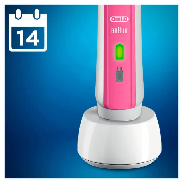 Oral B Pro 750 3D White Ηλεκτρική Οδοντόβουρτσα για Φυσικά πιο Λευκά Δόντια & Δώρο Θήκη Ταξιδιού, Ροζ Χρώμα 3