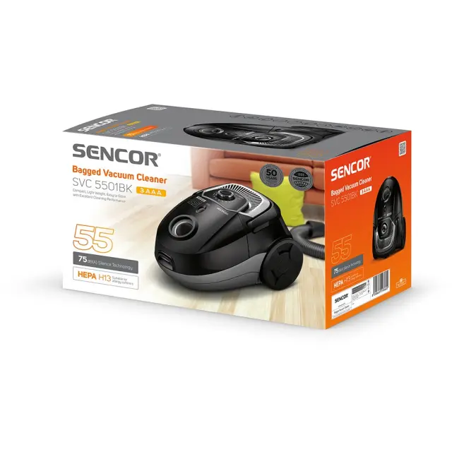 Ηλεκτρική Σκούπα Sencor SVC 5501BK 3AAA με Φίλτρο HEPA H13 2