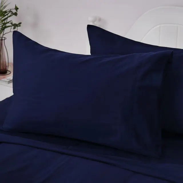 Σετ Σεντόνια 165x200+37 Υπέρδιπλα Beauty Home 4 Seasons 12000 Blue Με Λάστιχο100% Βαμβακοσατέν 2