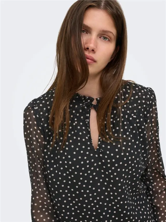 ONLY Γυναικεία Μπλούζα Animal Print με Δέσιμο στον Λαιμό, ONLDITSY L/S BLOUSE WVN, Only - XS 2