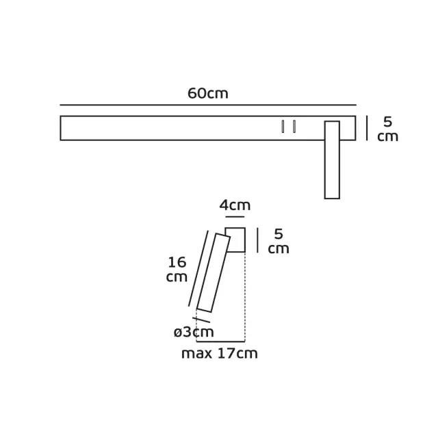 Olo 04230/W/W/60/R Φωτιστικό τοίχου led 60cm λευκό δεξί Άσπρο 2