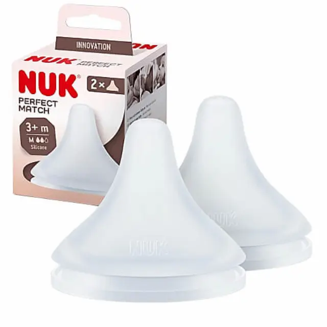 Nuk Perfect Match Θηλές από Σιλικόνη Μεσαίας Ροής για 3+ μηνών 2τμχ