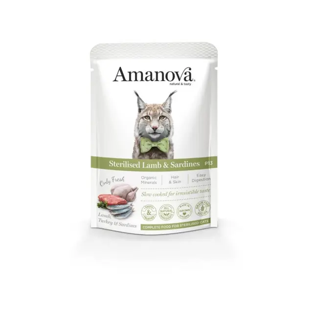 Amanova Cat Sterilised Lamb & Sardines 85gr Μονόχρωμο