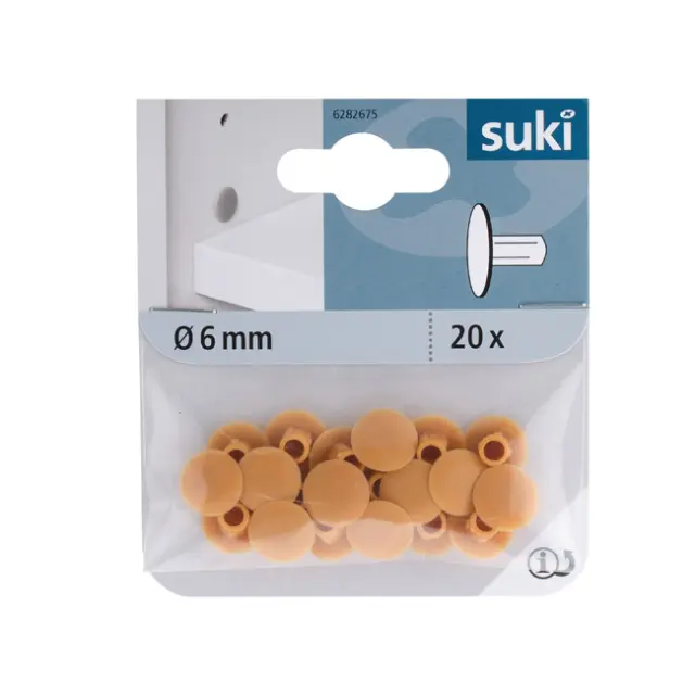 Καπάκι Καφέ Ανοιχτό Πλαστικό Φ6mm 2
