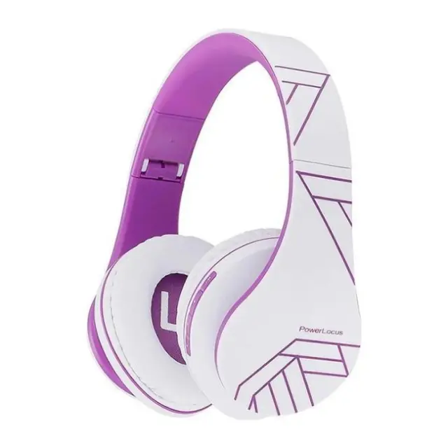 PowerLocus Headset P2 BT / microSD / Radio FM White / Purple (PL255097)