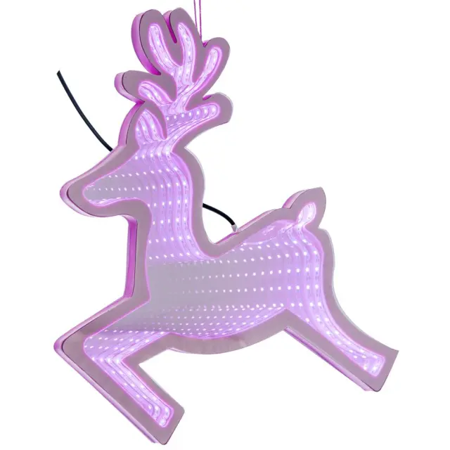 Ελάφι 3D LED Ρεύματος Ροζ 40cm