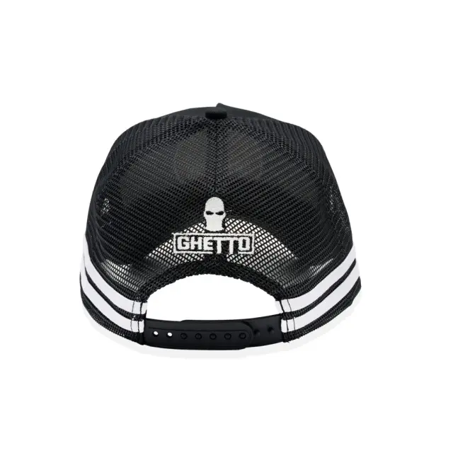 Ghetto Street Wear Logo 3D Embroidery | Black Trucker Cap 3