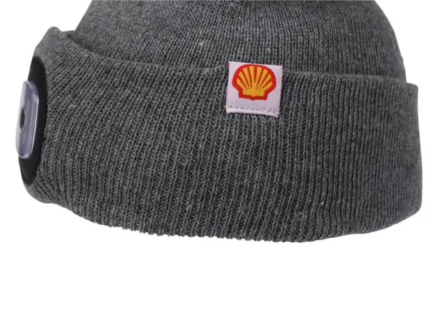 Σκουφάκι beanie SHELL CY5300350 με φως led, ακρυλικό και πολυέστερ, 20x21cm, γκρι χρώμα, με 4 led και υφαντή ετικέτα με προσαρμοσμένο λογότυπο. CY5300350 2