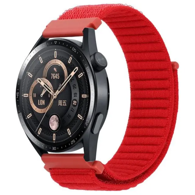 Nylon Wave Texture Λουράκι για Smartwatch 22mm-Red OEM
