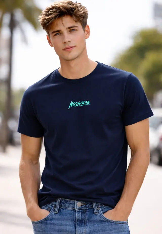 T-shirt Noshame® Navy με τύπωμα - 112532 - XXL
