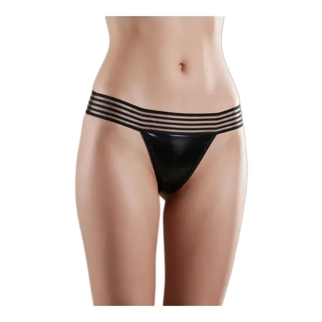 Milena Γυναικείο G-String Δερματίνη, Χρώμα Μαύρο 3