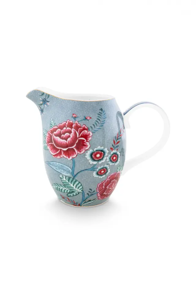 PIP STUDIO ΠΟΡΣΕΛΑΝΙΝΗ ΚΑΝΑΤΑ FLOWER FESTIVAL ΑΝΟΙΚΤΟ ΜΠΛΕ 950ml - One size