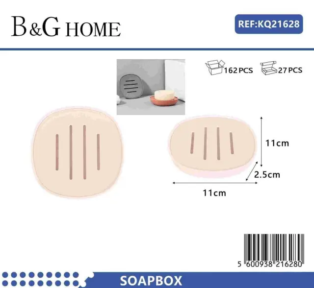 Σαπουνοθήκες μπάνιου πλαστικές - Σετ 9pcs - Light Pink - 21628 2