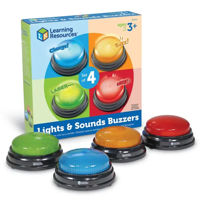 Learning Resources Εκπαιδευτικό Παιχνίδι Lights and Sounds Buzzers 4 τεμάχια για 3+ ετών LER 3776 3