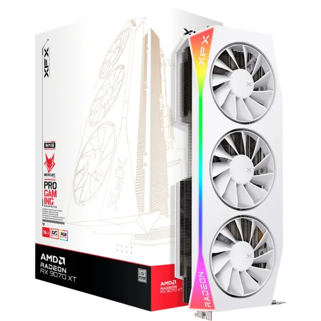 XFX Radeon RX 9070 XT OC Mercury RGB (white, RDNA4, GDDR6, 3x DisplayPort, 1x HDMI 2.1)