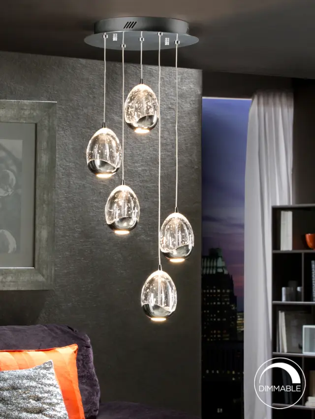 ROCIO 5 LED LAMP Ø30 CHROME φωτιστικό κρεμαστό Χρώμιο