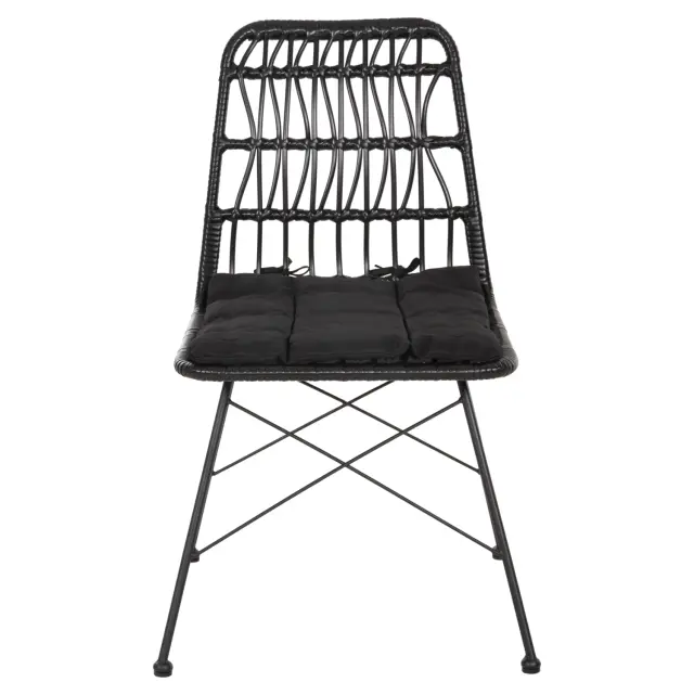 ΚΑΡΕΚΛΑ ΕΞ.ΧΩΡΟY FB95453.12 ΜΕΤΑΛΛΟ-ΜΑΞΙΛΑΡΙ-WICKER ΜΑΥΡΟ 52x52x83,5Yεκ. 3