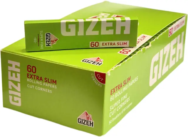 Χαρτάκια GIZEH Extra Slim Super Fine με 66 φύλλα (Στενά) Συσκ. 50 τμχ