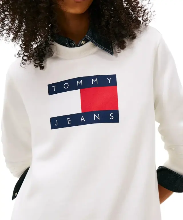 Tommy Hilfiger - Γυναικείο Φούτερ Tonal Flag Sweatshirt Regular Fit DW0DW22564-YBL Εκρού - S 2