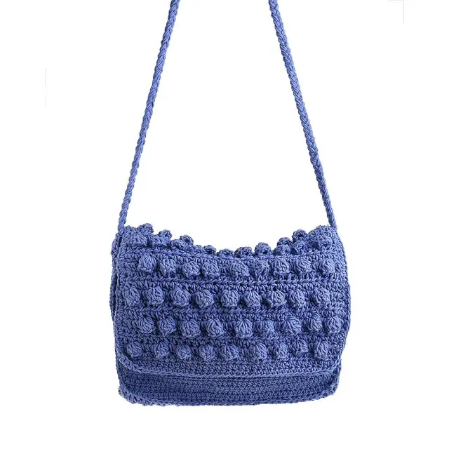 Τσαντάκι Μακραμέ Μπλε 30x7x20/68cm (100% Βαμβάκι) 5-42-806-0098
